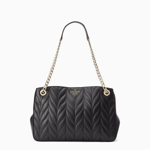 EUC! Kate Spade Briar Lane Quilted Medium Convertible Shoulder Bag Black Leather